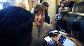 Sen. Susan Collins, R-Maine, talks with reporters after speaking on the Senate floor, on Capitol Hill, Friday, Oct. 5, 2018 in Washington about her vote on Supreme Court nominee Brett Kavanaugh. 