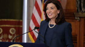 January 18, 2022 - Albany, NY - Governor Kathy Hochul presents the Fiscal Year 2023 Executive Budget in the Red Room at the State Capitol. (Mike Groll/Office of Governor Kathy Hochul)
