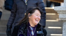 State Sen. Sonya Jaquez Lewis during the swearing-in ceremony, Tuesday, Jan. 10, 2023, at the Colorado State Capitol in Denver.
