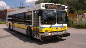  MBTA bus in Boston, Massachusetts.