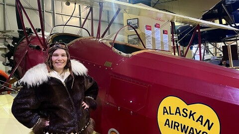 Naomi Taymen stars as Marvel Crosson, Alaska's first licensed female aviator, in Anchorage Community Theater's completely sold out run of "Marvel."