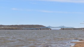 A look towards the McClugage Bridge and Illinois River from the East Peoria shoreline.