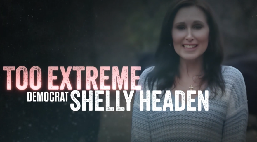 A screenshot of a TV ad running against Guilford County state House candidate Shelly Headen. While the Democratic Party has withdrawn its support for Headen over her past social media posts, the N.C. House Republican Caucus is spending on TV ads to help her opponent, incumbent Republican Rep. John Blust.