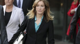 Actress Felicity Huffman departs federal court in Boston on April 3. (Charles Krupa/AP)