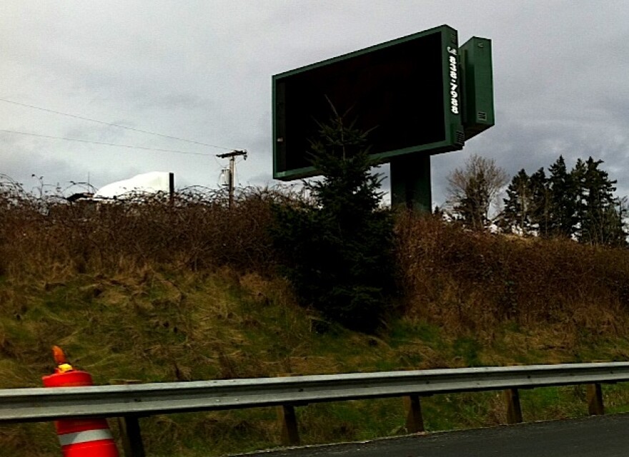 Electronic billboards like this one (along I-5 in north Pierce County) are a hot topic of hot debate in the city of Tacoma.