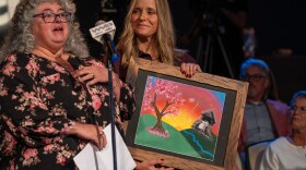 Jodi Miller and Liz Faist discuss the importance of the Arts for Life program during a Caregiver Summit at WVIA's Studio in September.