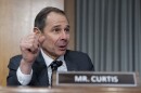 FILE — Sen. John Curtis, R-Utah, asks a question during a Senate Foreign Relations Committee confirmation hearing, at the Capitol in Washington, Jan. 15, 2025.