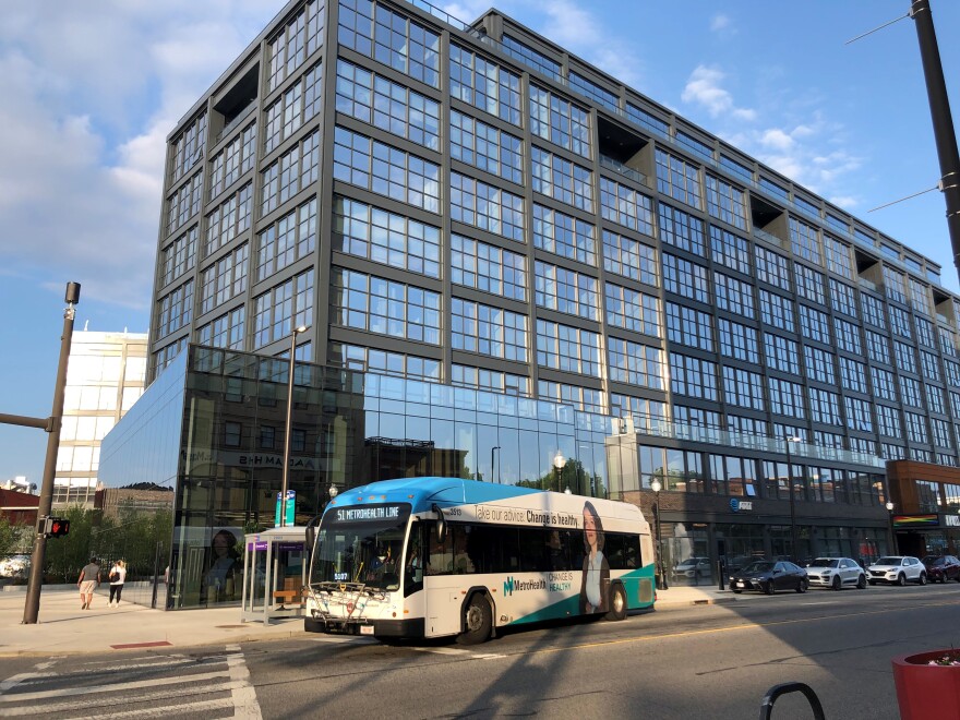 Cuyahoga County’s Planning Commission would like to see more transit-friendly development like The Intro along West 25 Street south of Detroit Avenue in Cleveland’s Ohio City neighborhood.