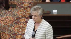 Sen. Julie Daniels, R-Bartlesville, pictured during a special legislative session, gets a judicial age-limit bill through committee.