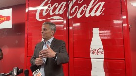 Governor Josh Stein speaking at Charlotte's Coca-Cola Consolidated facility