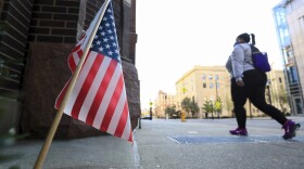 A voter enters a polling location to cast a ballot at the Christ Church Cathedral, Tuesday, Nov. 3, 2020, in Cincinnati. 