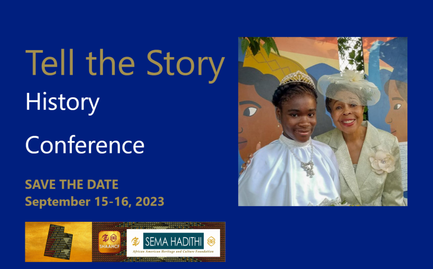 A flyer with details about the Tell the Story History Conference, September 15-16.