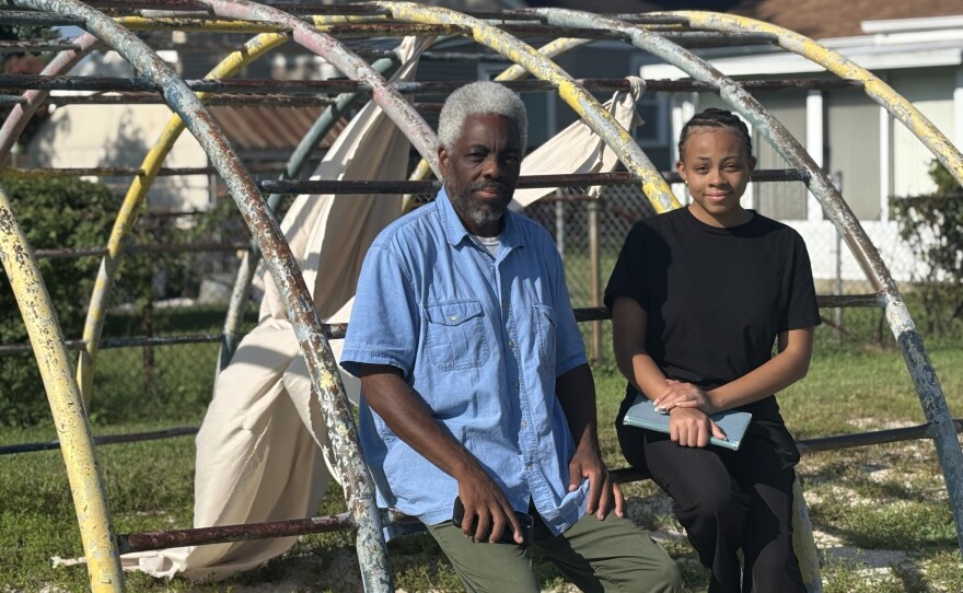 Zuri Askew, right, and her father