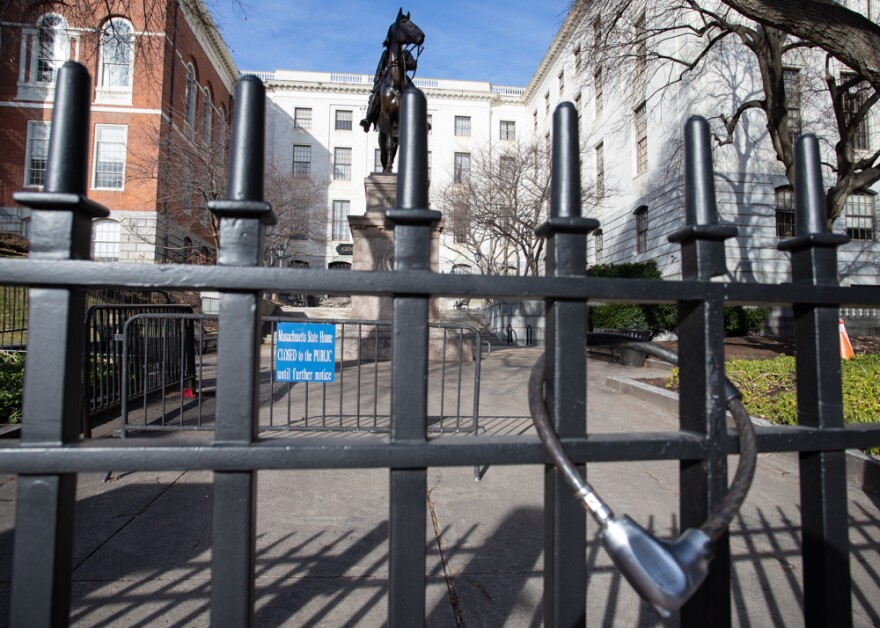 The Massachusetts Statehouse closed to the public.