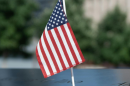 American flag on the 9/11 memorial in New York