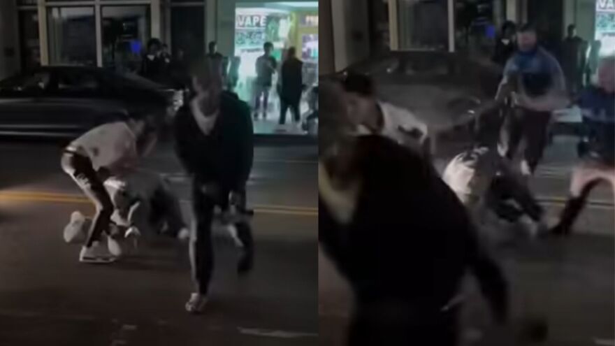Stills from a viral video that captured some of the stabbing that took place in downtown Wilmington during the early morning hours of Easter Sunday.