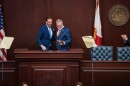 House Speaker Daniel Perez, R-Miami, and Senate President Ben Albritton, R-Wauchula, preside over a joint session on the opening day of the Florida Legislature's annual session, Jan. 13, 2026.