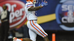 Florida wide receiver Antonio Callaway runs toward Gator fans after returning an 85-yard punt for a touchdown in a game during the 2015 season. Because of a (File/ WUFT News)