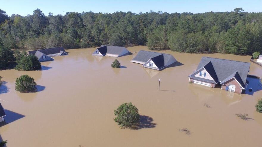 This image of flooded homes in Hope Mills, N.C., prompted a dramatic rescue.