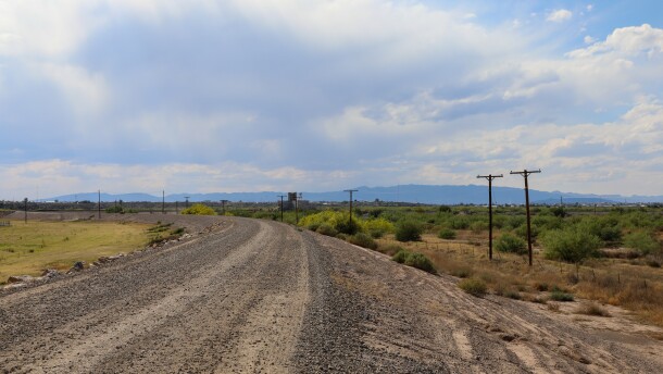 A levee near Presidio, Texas, where local officials expect a segment of the Big Bend area border wall would be built.