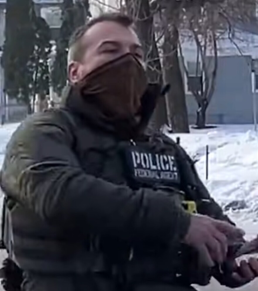 A screengrab of a bystander video of the ICE agent, identified as Jonathan Ross, who shot Renee Good on Wednesday in Minneapolis.