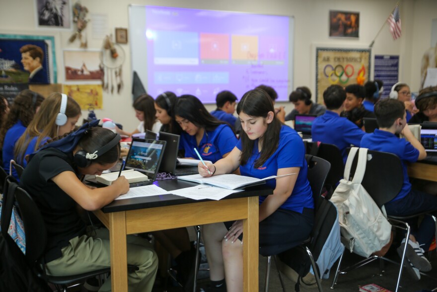 Some parents, like Brittani Ibarra, choose a private education for their children.
