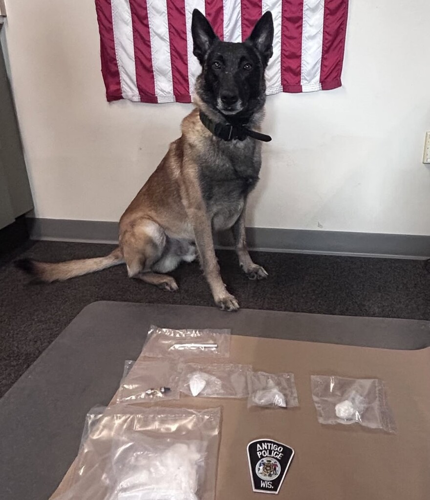 Antigo K9 officer with drugs it helped find