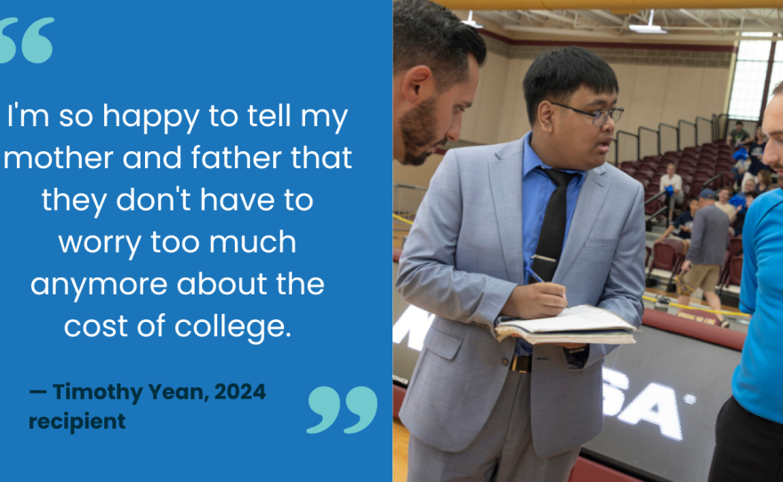 Timothy Yean 2024 scholarship recipient