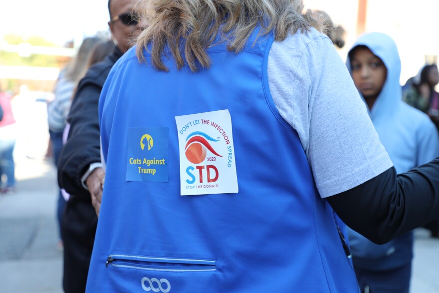 Susan Kirton waits for doors to open at Chartway Arena Nov. 1. "I think our country is in a really bad place, and we in Virginia have to make sure we're taking care of the Commonwealth," she said. "I love what Abby (Spanberger) stands for, and I'm super excited."