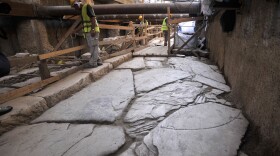 Officials unveiled an ancient road found during construction of Thessaloniki's new subway system Monday.