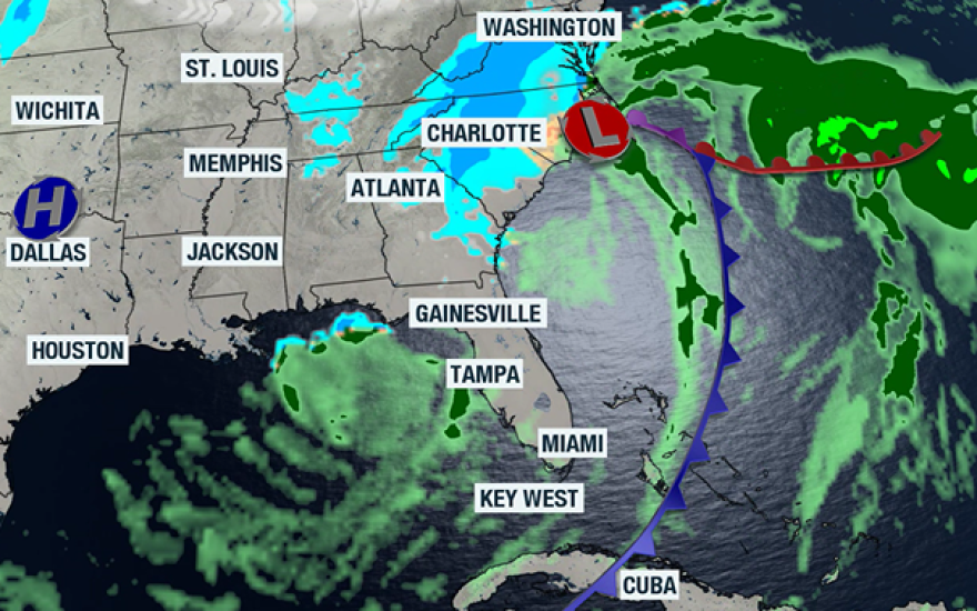 Bomb cyclone forecast map on Saturday.