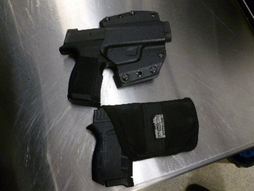 The TSA says these two loaded handguns were seized at the South Bend Airport's security checkpoint on Tuesday. 