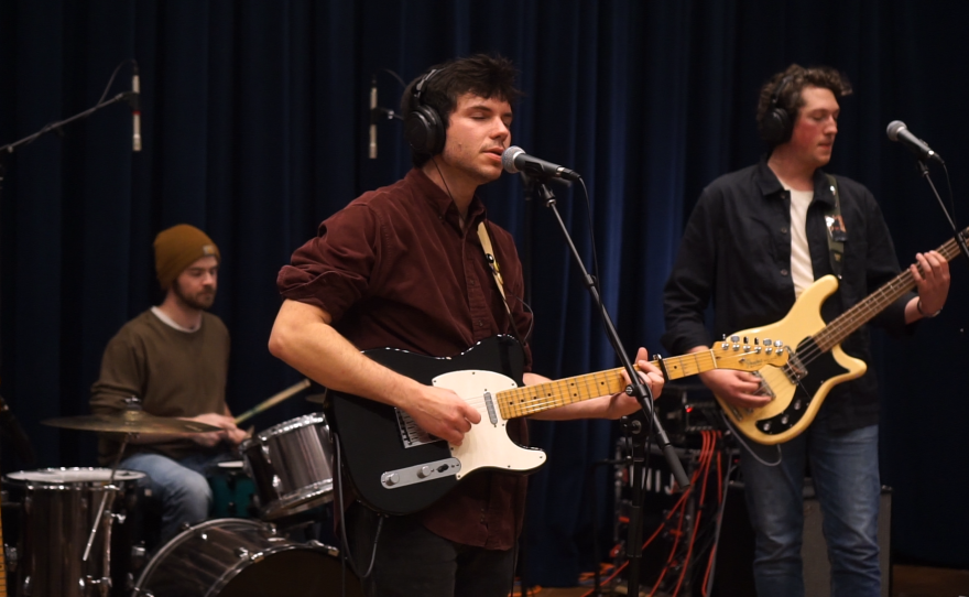 Disaster Kid performing live in WNIJ's Studio A