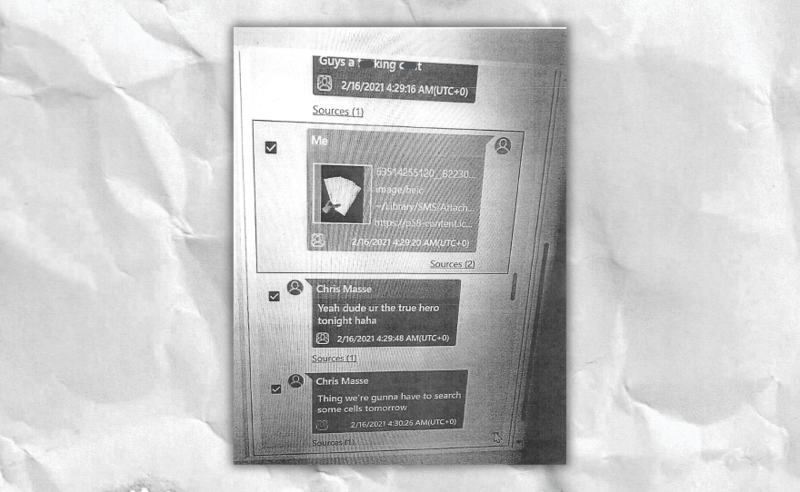 Copies of text messages between then-Sgt. Thomas Kelley and then-Sgt. Christopher Masse were documented in a March 2023 memo by New Hampshire Fish and Game.