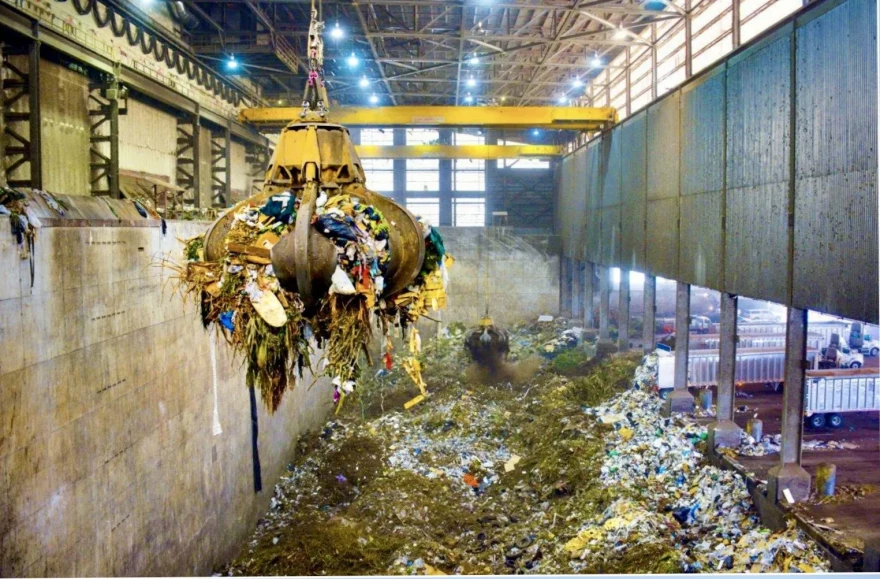 Garbage transfer at the Palm Beach County Solid Waste Authority facility in West Palm Beach.