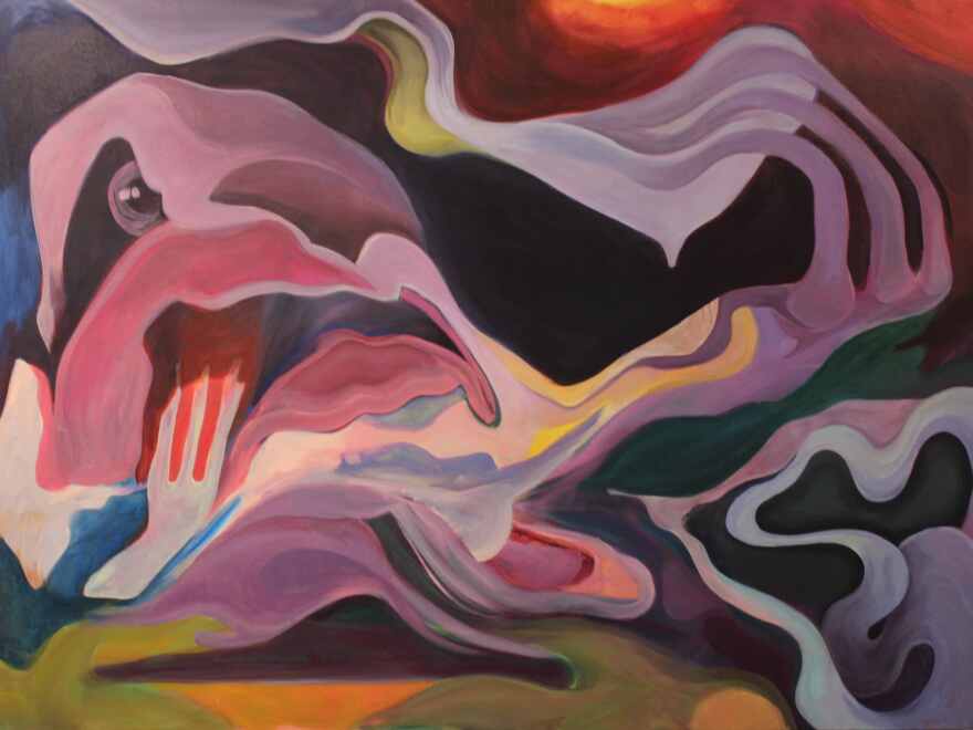 Composition by Julio Julio on exhibit in Alliance for the Arts Theatre Gallery.