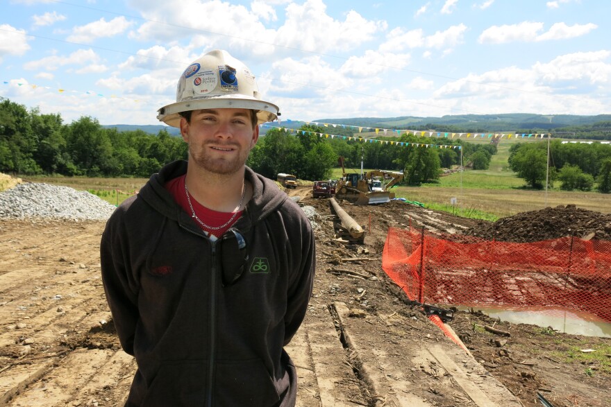 Cody Kasbee, 22, is a welder helper with Pipeliners Local Union 798. He says he works up to 15 hours a day, six days a week.