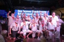 Twelve finalists from a field of more than sixty competitors, enjoy a moment of triumph at the conclusion of the opening round of the 45th annual “Papa” Hemingway Look-Alike Contest, Thursday, July 23, 2026, at Sloppy Joe’s Bar in Key West, Fla. The competition, a signature event of a six-day Hemingway Days festival, continues with a second round on Friday, July 24, and with the final round on July 25. Events continue through Sunday.