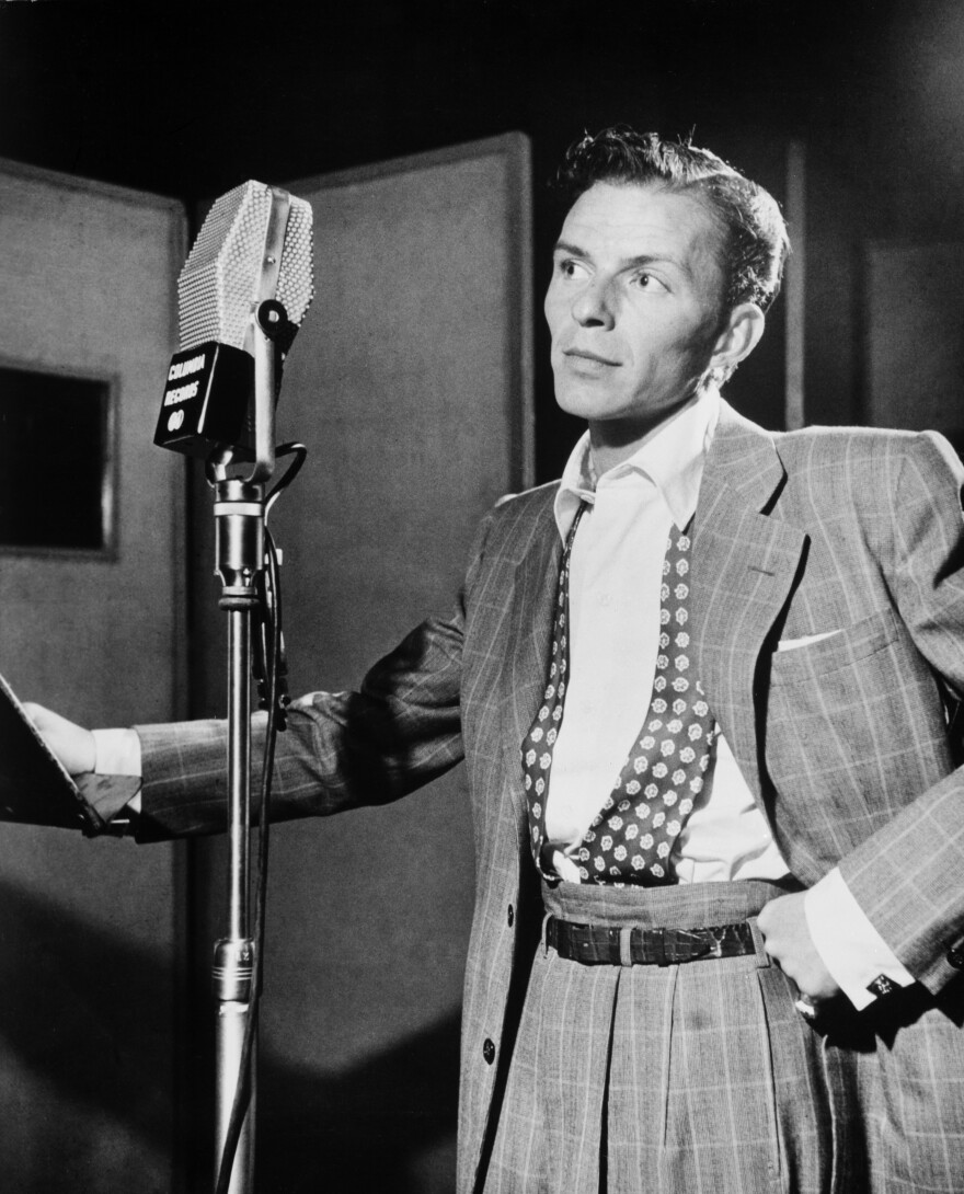 Frank Sinatra at the microphone, 1947