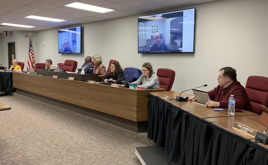 Bloomington City Manager Tim Gleason, on screen, addresses the City Council at its meeting Monday, Dec. 12, 2022, at the downtown Government Center.