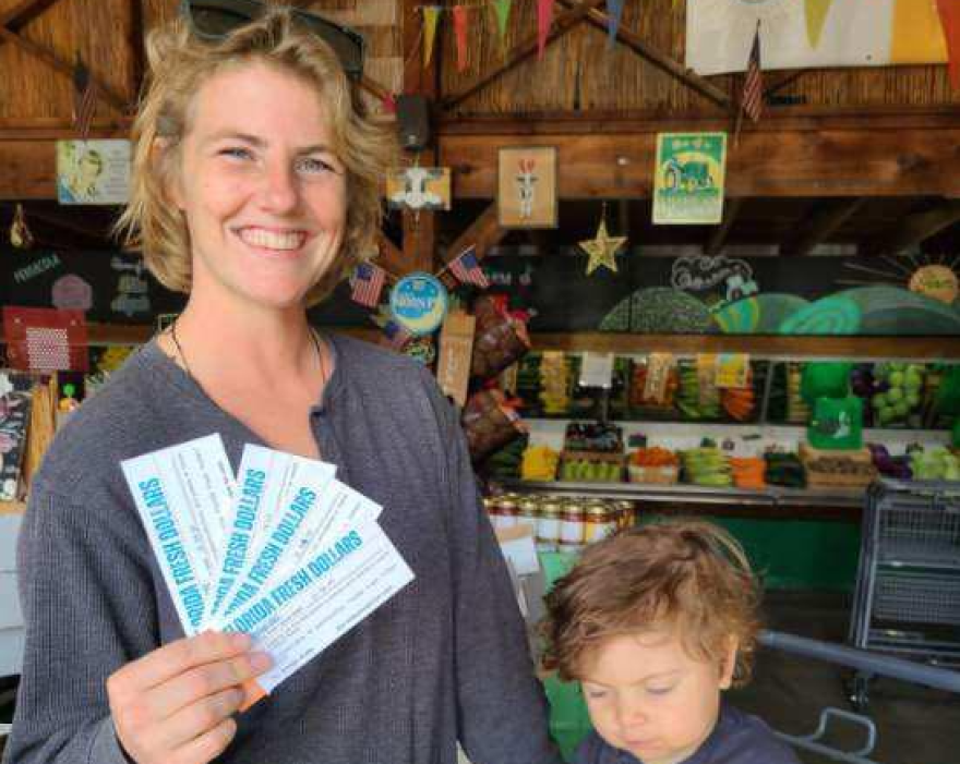 Receiving a total of $20 vouchers to use on Florida produce at Pensacola's The Farm on Mobile Highway