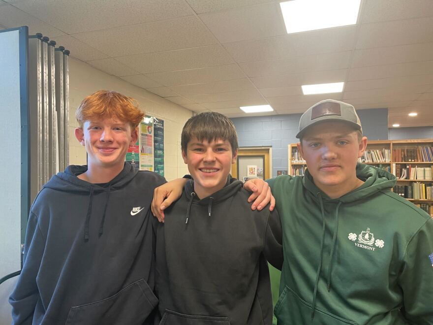Jackson Giroux, Kamden Potter and Nick McReynolds are in 10th grade at the Danville School. They each grew up hunting with their families.