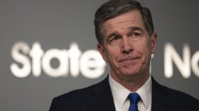 North Carolina Gov. Roy Cooper speaks at a briefing on COVID-19.