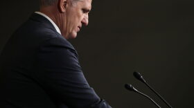 House Minority Leader Kevin McCarthy (R-CA) talks to reporters during a news conference following a GOP caucus meeting at the U.S. Capitol Visitors Center in Washington, DC.
