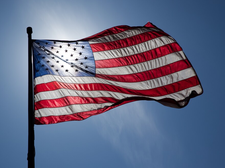 US Flag backlit