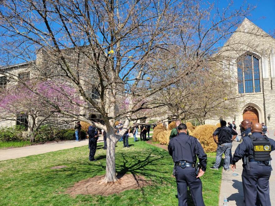 MNPD tells WPLN News that it received a shooting call Monday morning and that officers responded to the incident at Covenant School.