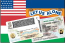 images of the 1845 flag and new driver's licenses 