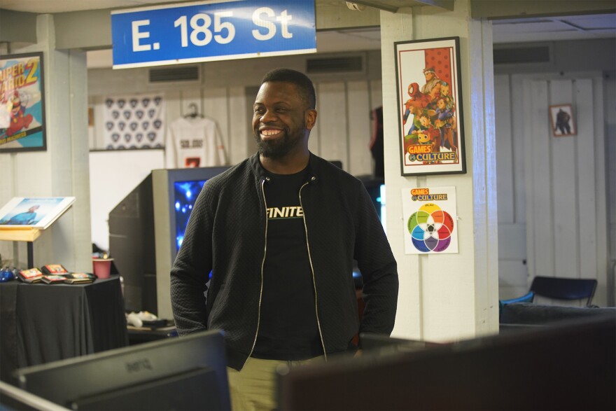 Tristan Wheeler stands for a photo at GamerHaven in Cleveland’s North Collinwood neighborhood.