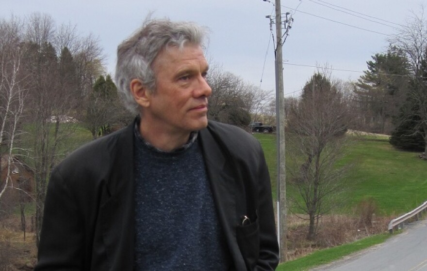Writer Lewis Shiner visiting the Woodstock festival site in 2013 while researching for his new novel 'Outside The Gates of Eden.'