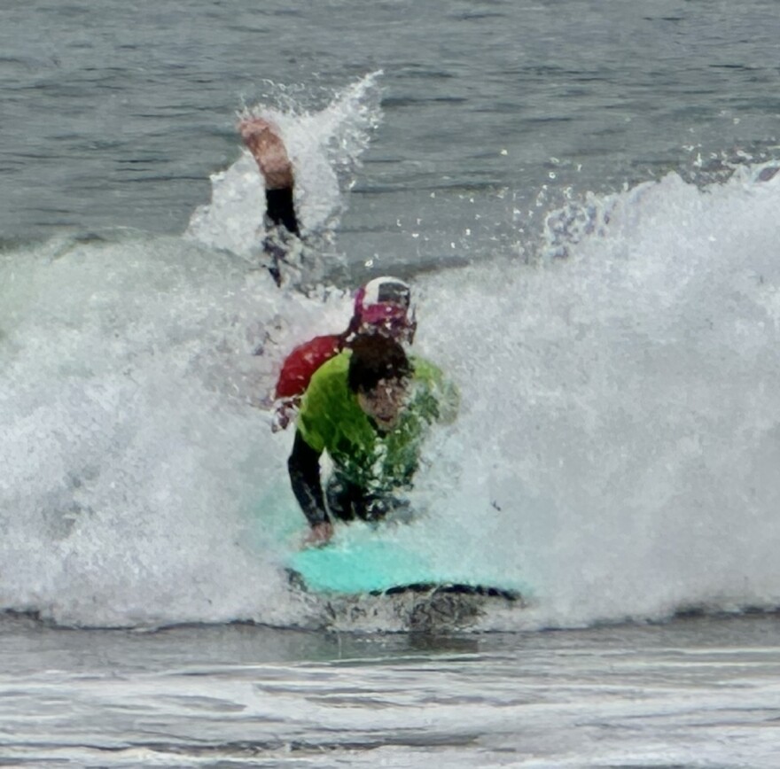 Blind and limited vision individuals got a chance to surf at an event put on by the Santa Barbara based group Blind Fitness.